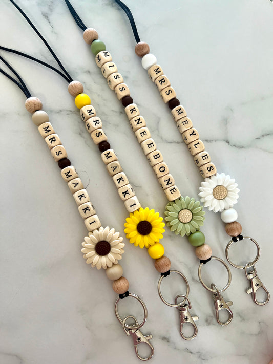 Personalised Lanyard - Flower