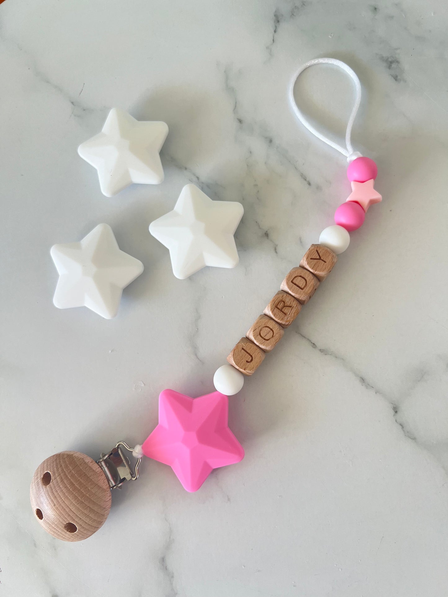 Personalised Dummy Clip - Star