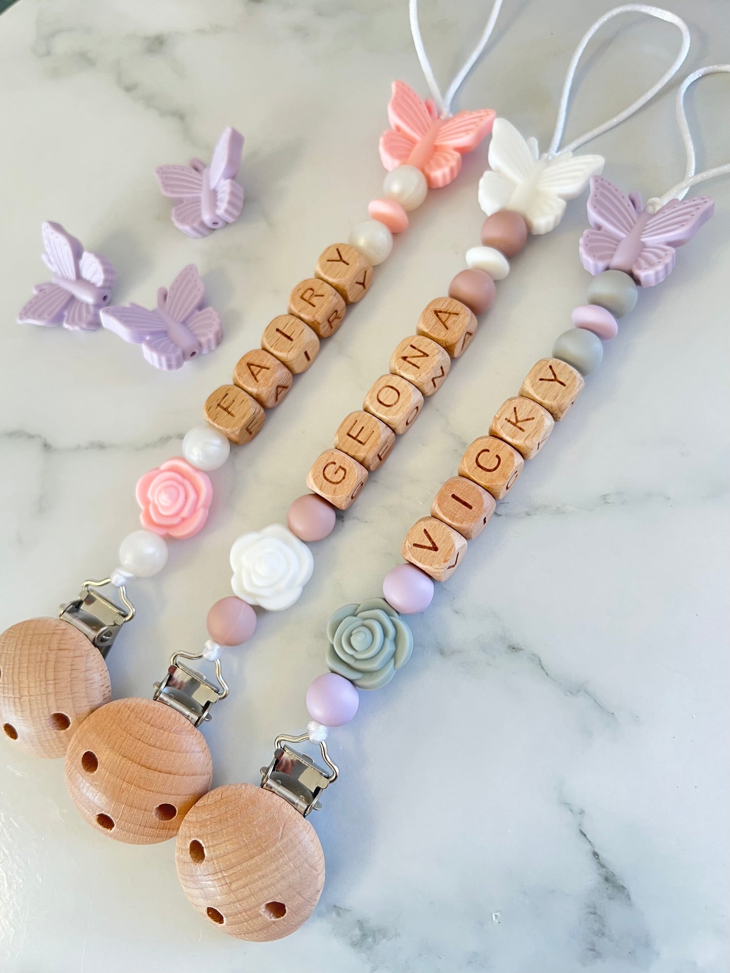 Personalised Dummy Clip - Butterfly