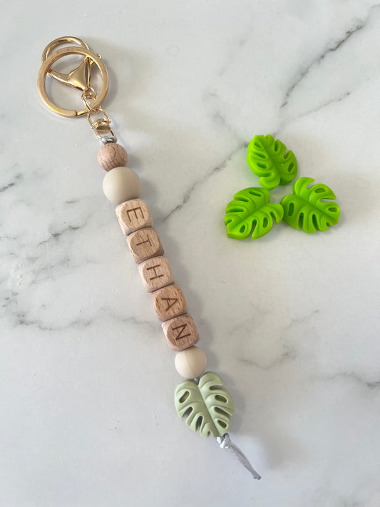 Personalised Keyring - Monstera Leaf