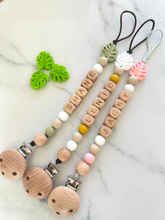 Personalised Dummy Clip - Monstera Leaf