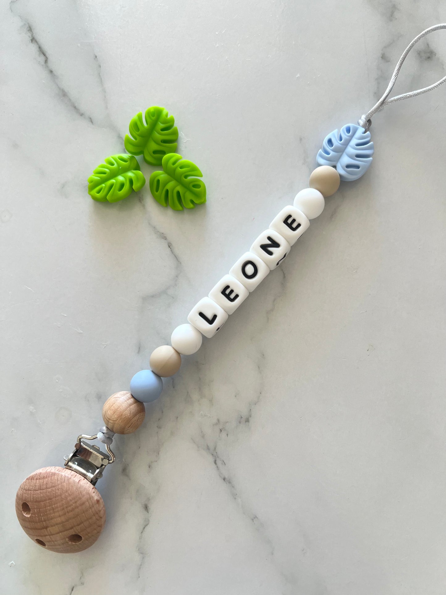 Personalised Dummy Clip - Monstera Leaf
