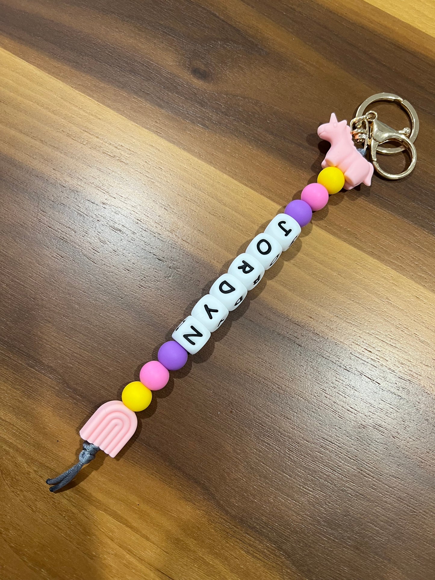 Personalised Keyring - Rainbow Unicorn