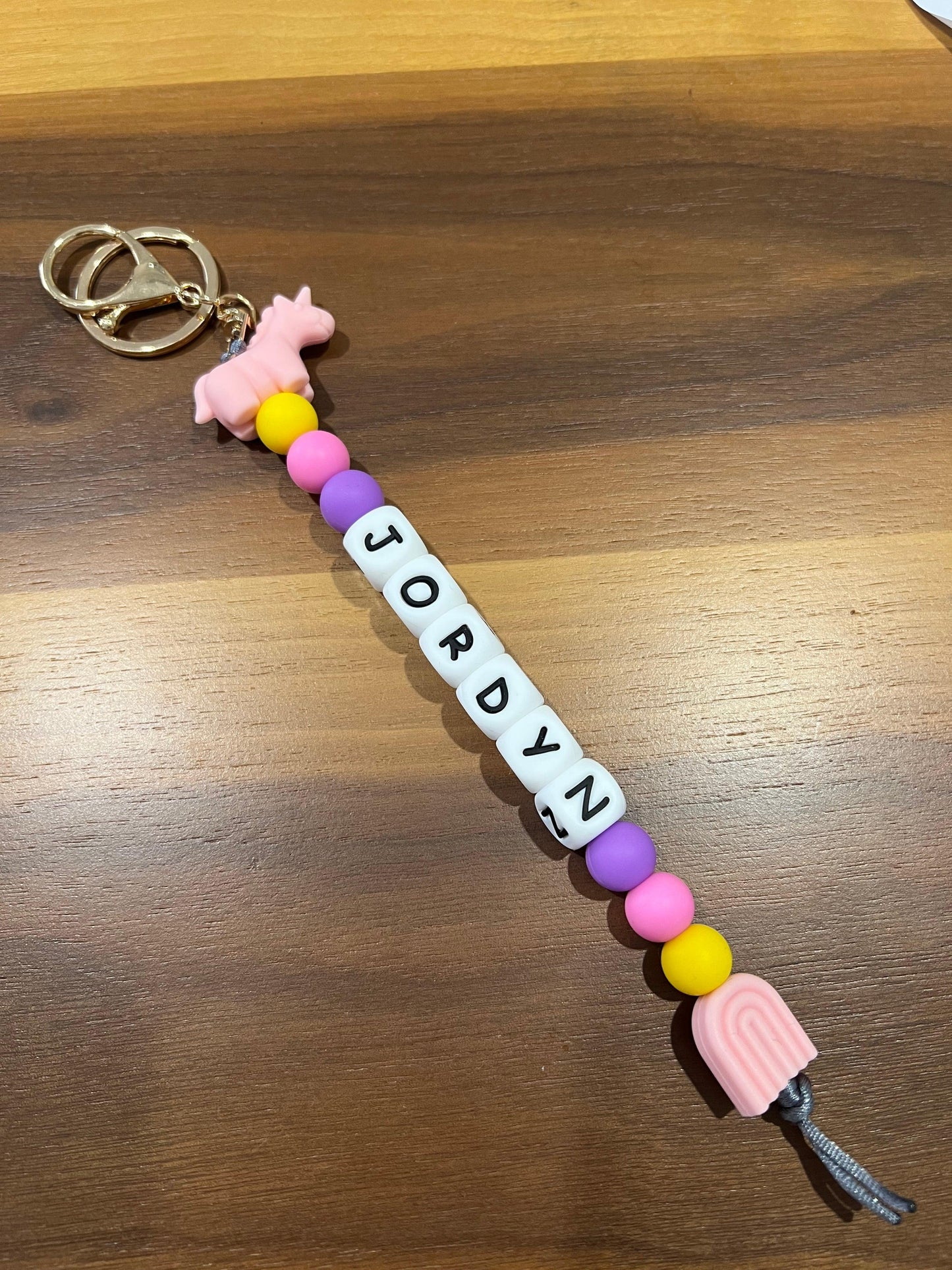 Personalised Keyring - Rainbow Unicorn