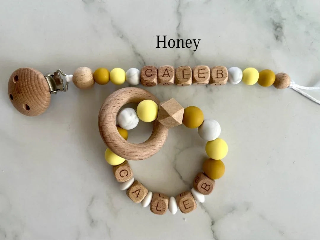 Personalised Dummy Clip & Teether - Bestseller