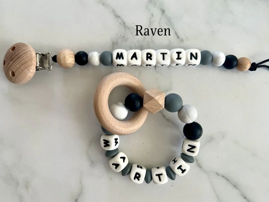 2pcs PERSONALISED Dummy Clip & Teether
