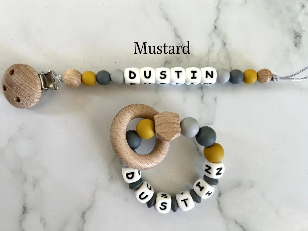2pcs PERSONALISED Dummy Clip & Teether