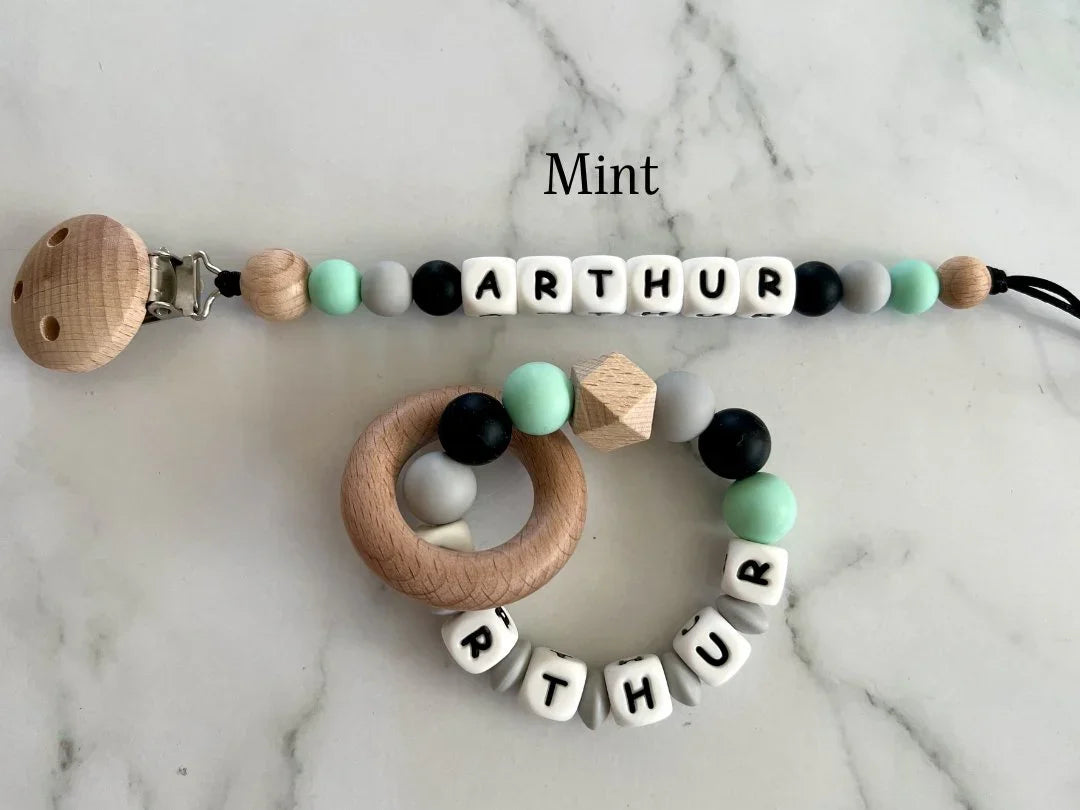 Personalised Dummy Clip & Teether - Bestseller