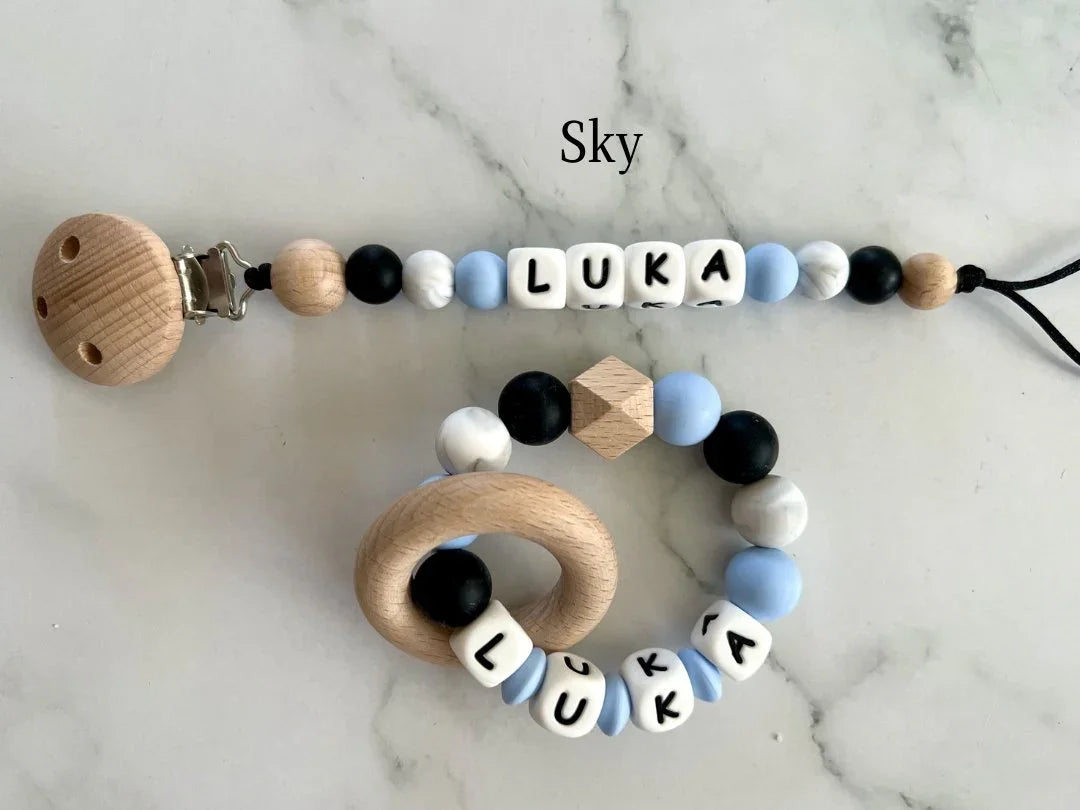 Personalised Dummy Clip & Teether - Bestseller