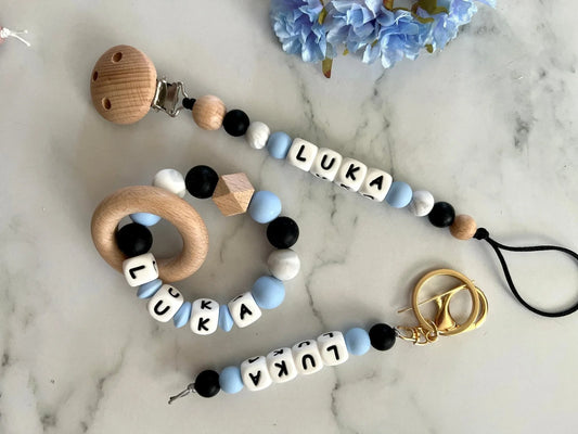 Personalised Dummy Clip, Teether & Keyring - Bestsellers