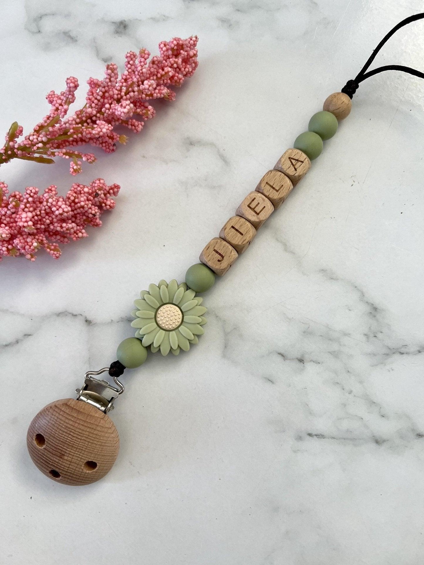 Personalised Dummy Clip - Flower