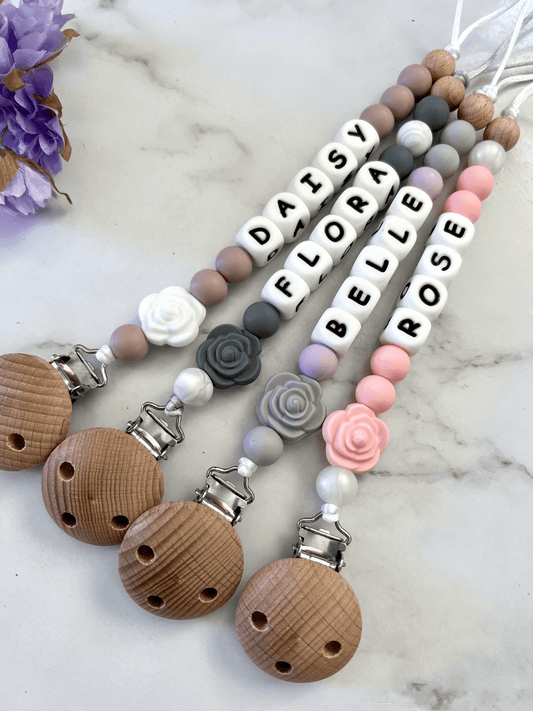Personalised Dummy Clip - Rose