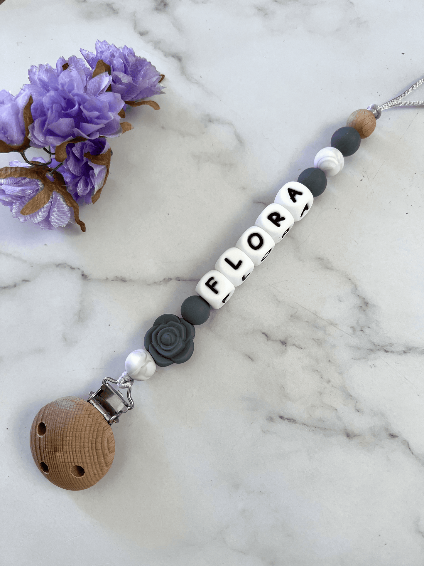 Personalised Dummy Clip - Rose
