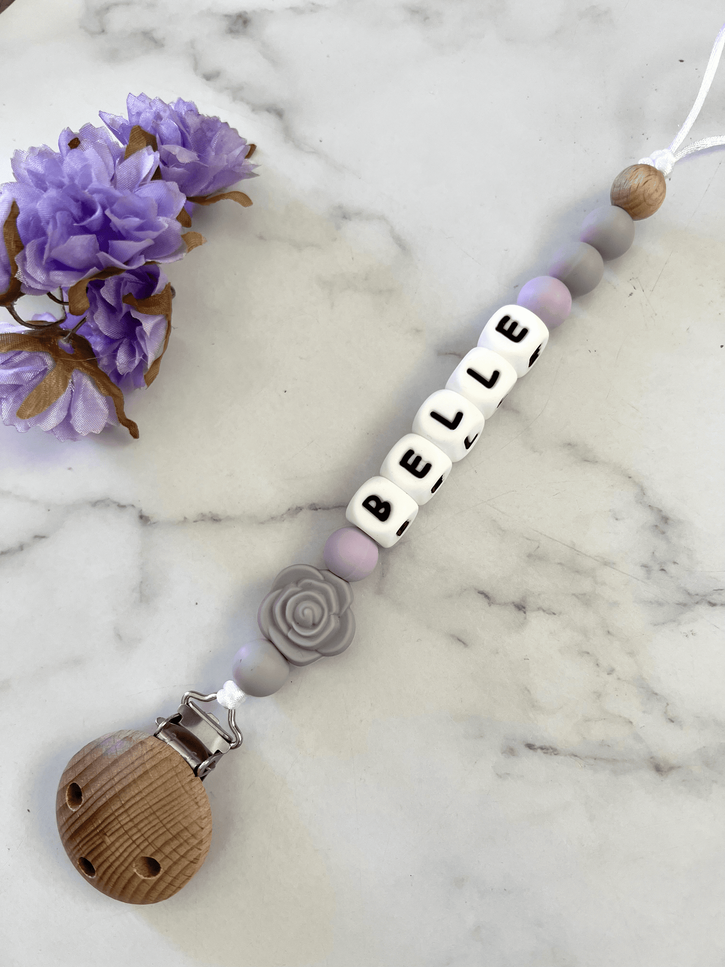 Personalised Dummy Clip - Rose