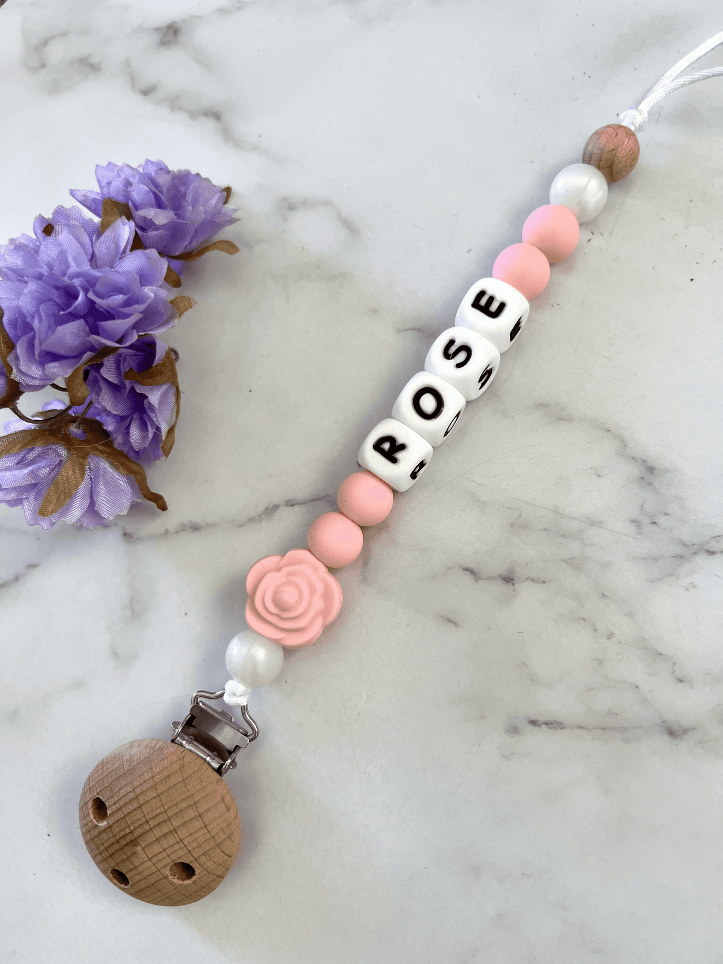 Personalised Dummy Clip - Rose