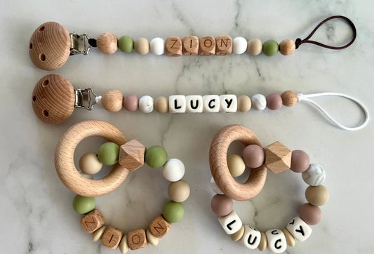 Personalised Dummy Clip & Teether - Bestseller