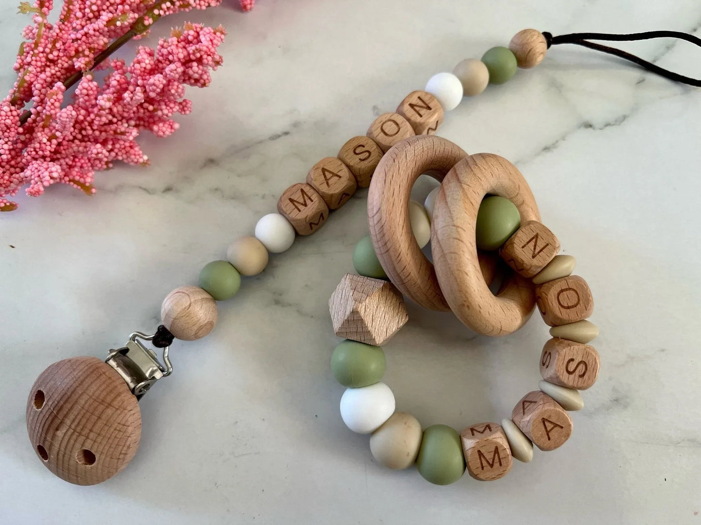 Personalised Dummy Clip & Teether - Bestseller