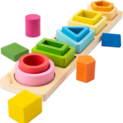 Shapes Wooden Puzzle Sorting Montessori Toy