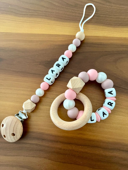 Personalised Dummy Clip & Teether - Bestseller