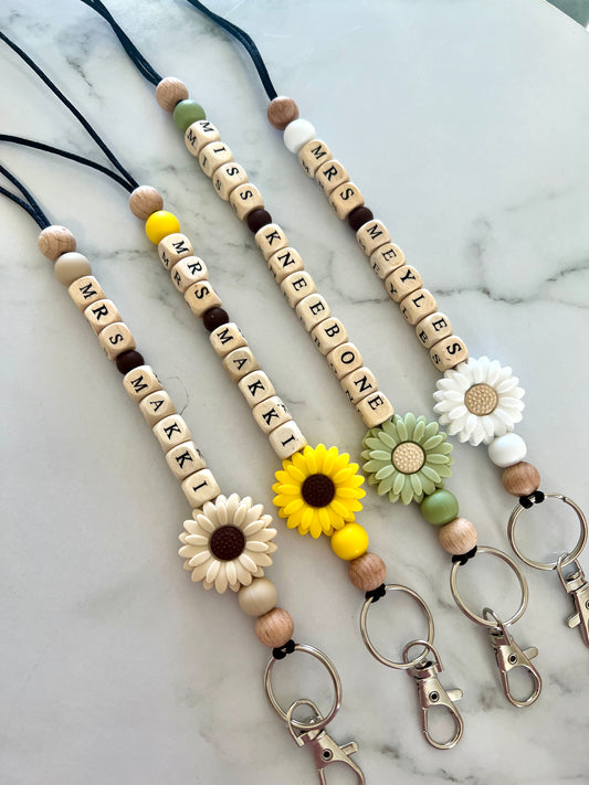  Personalised Lanyard - Flower  