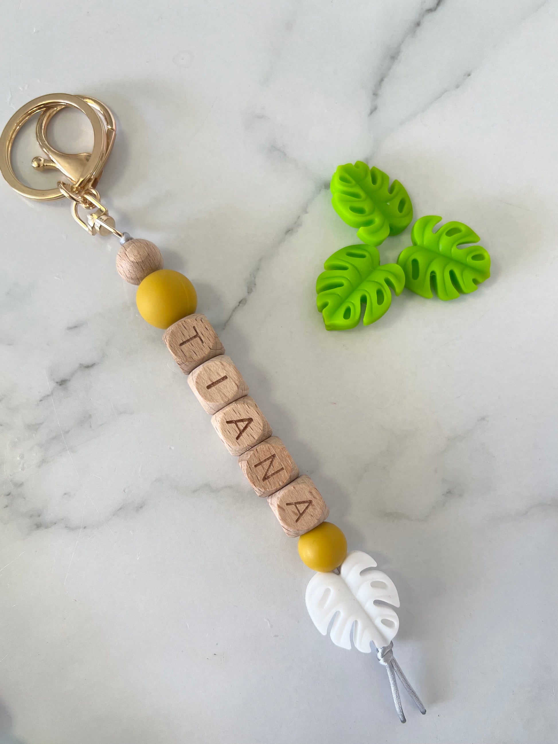  Personalised Keyring - Monstera Leaf  