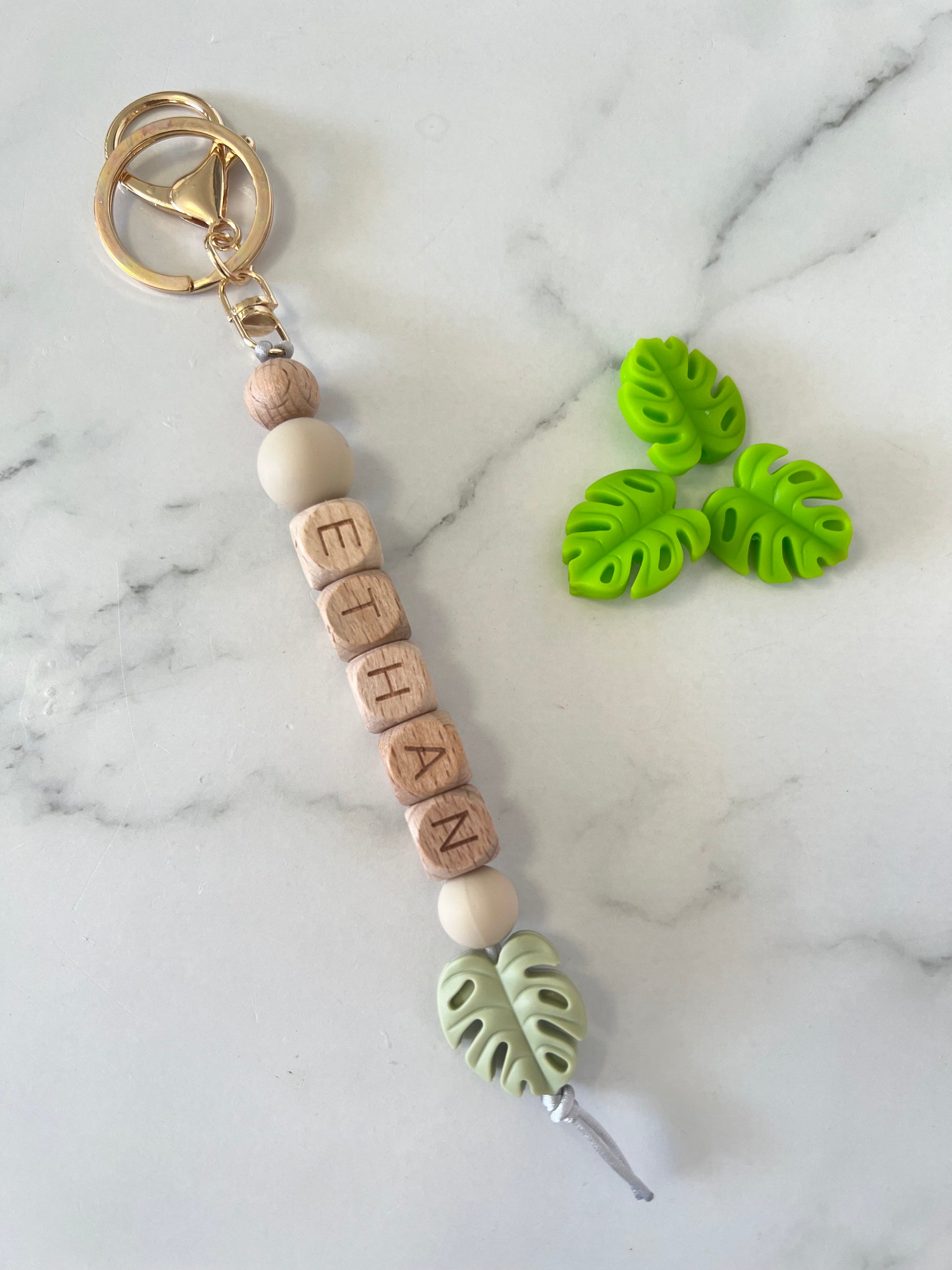  Personalised Keyring - Monstera Leaf  