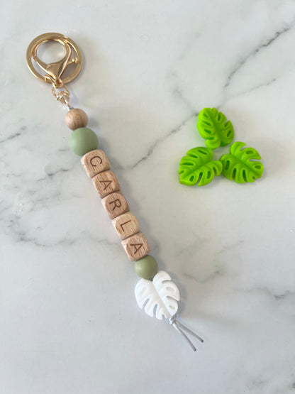  Personalised Keyring - Monstera Leaf  