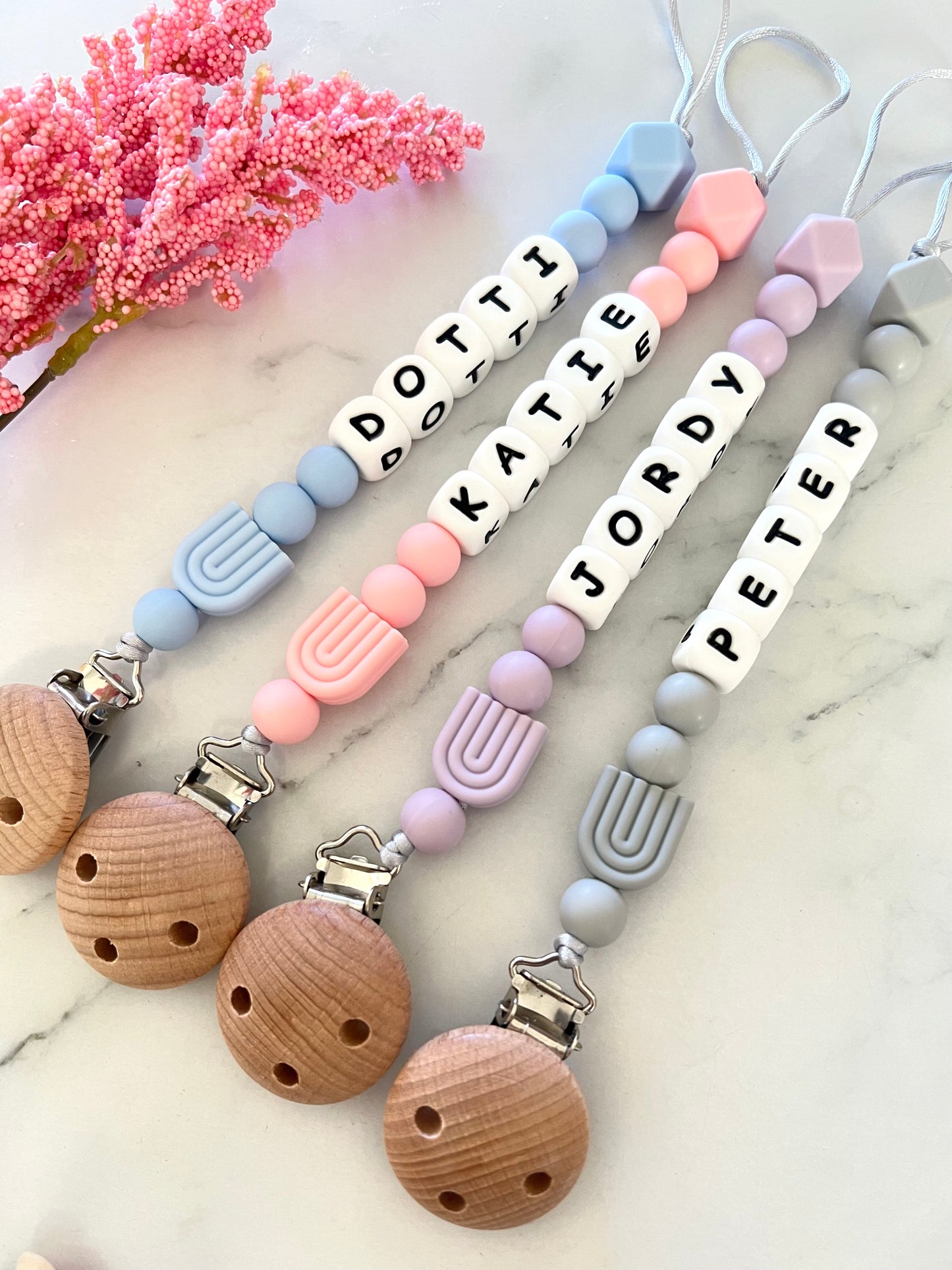  Personalised Dummy Clip - Rainbow Arch  