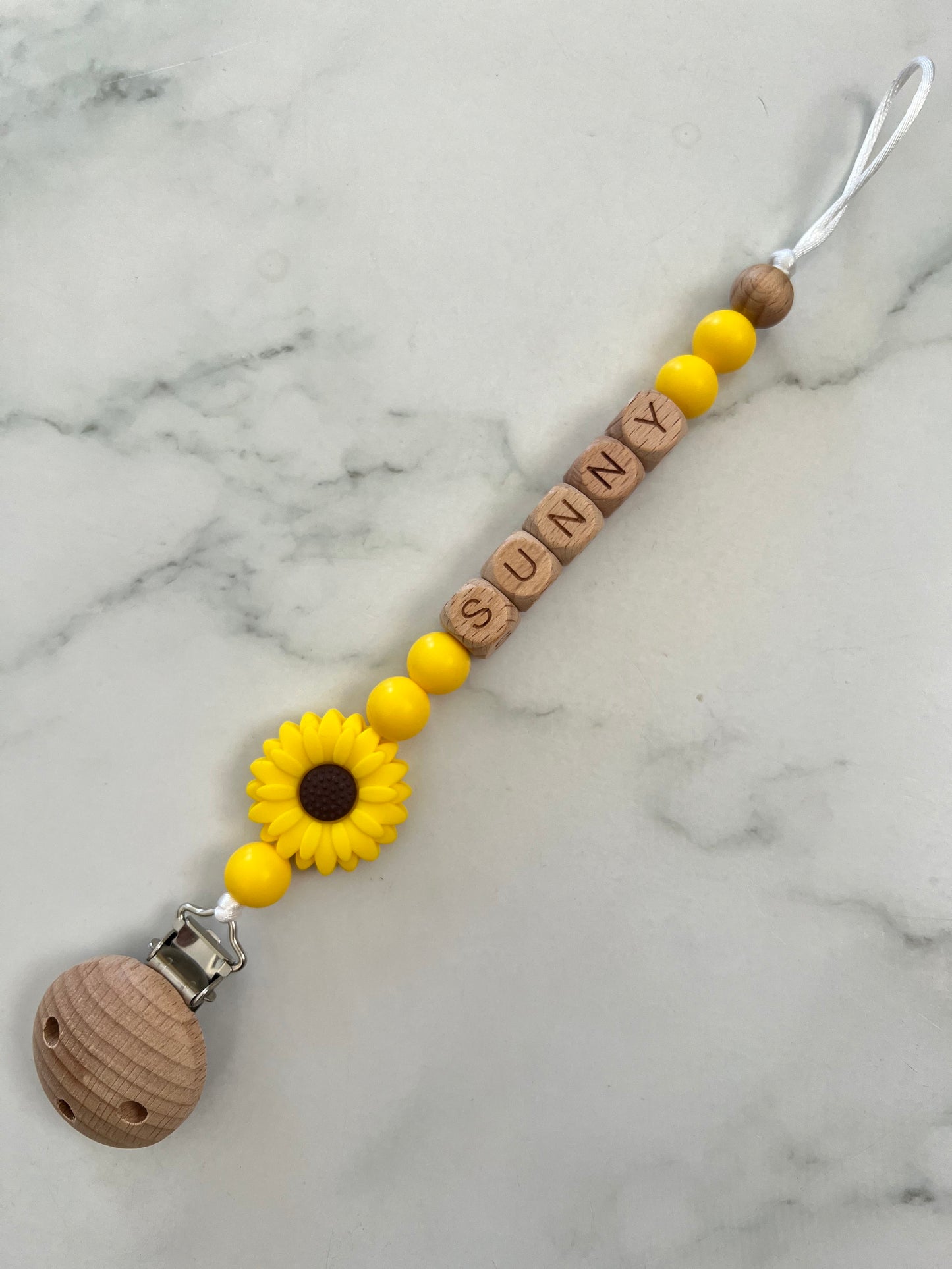 Personalised Dummy Clip - Flower