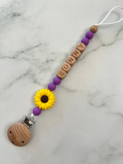 Personalised Dummy Clip - Flower