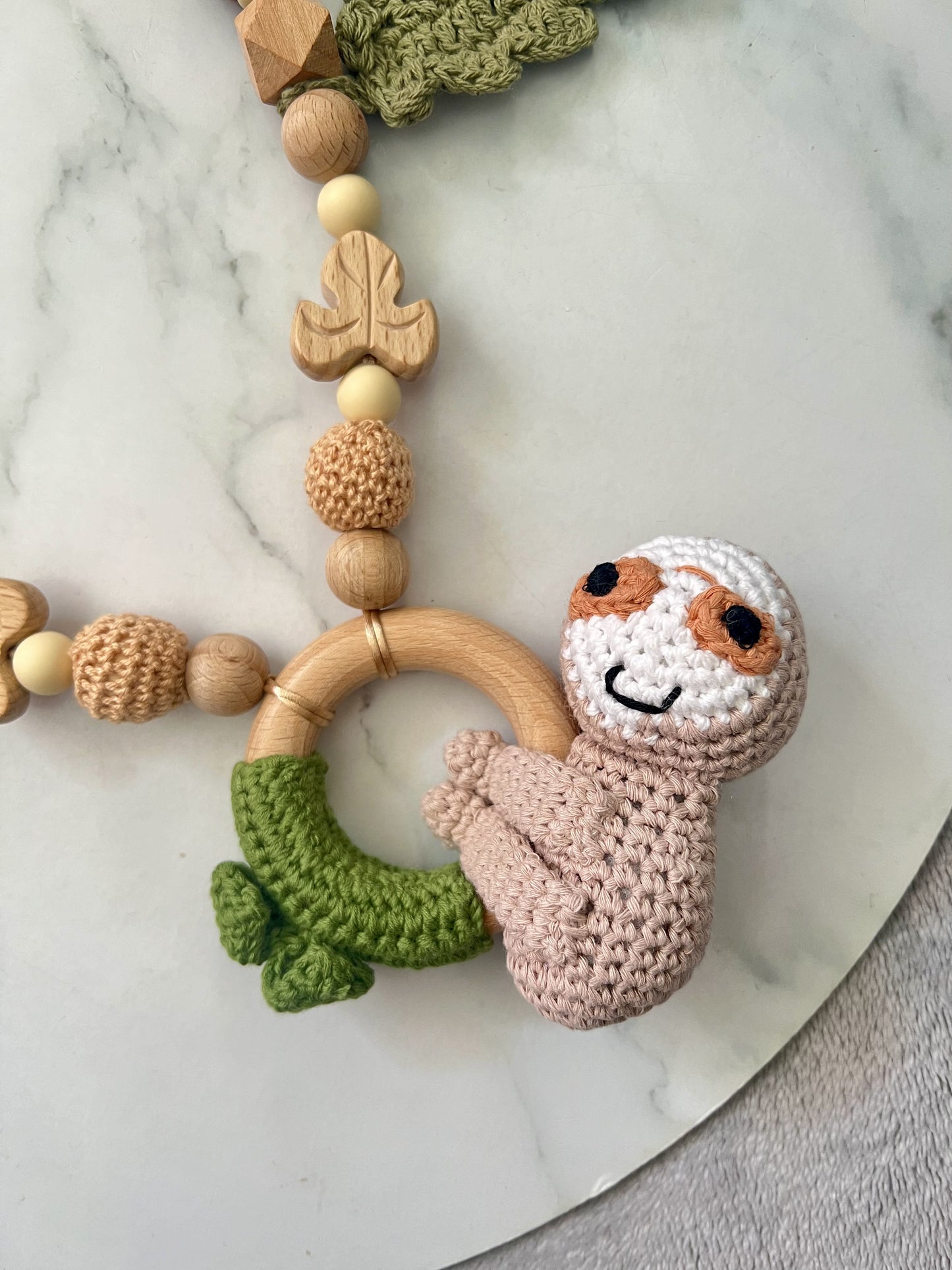 Pram Garland Toy - Crochet Sloth