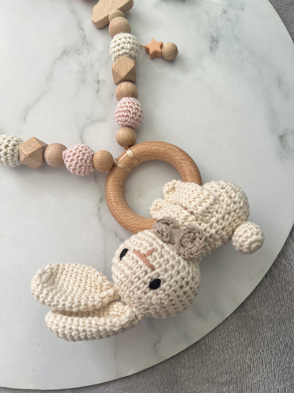 Pram Garland Toy - Crochet Rabbit