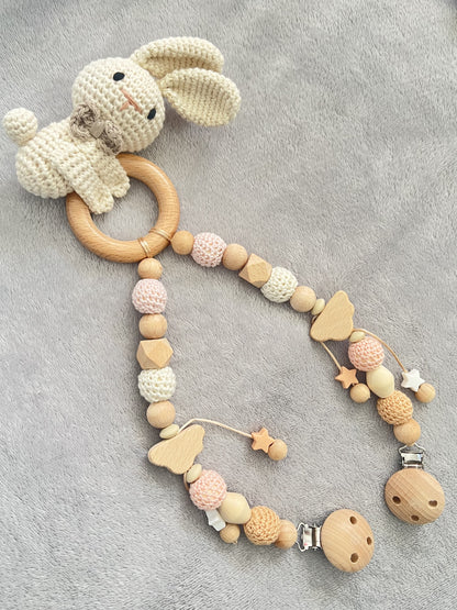 Pram Garland Toy - Crochet Rabbit