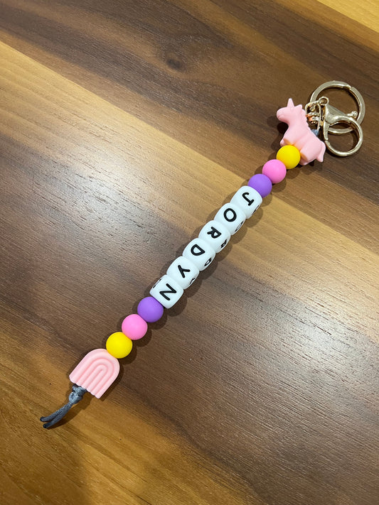 Personalised Keyring - Rainbow Unicorn