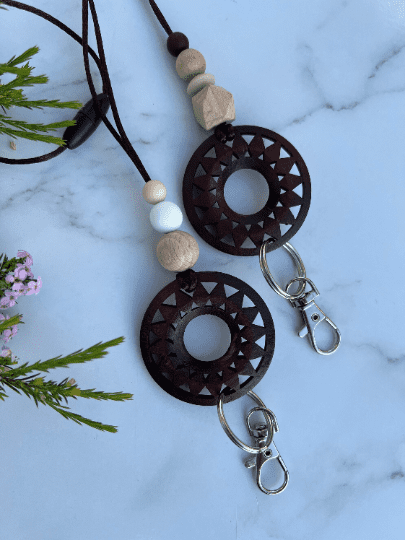  Sun Wooden Silicone Lanyard  