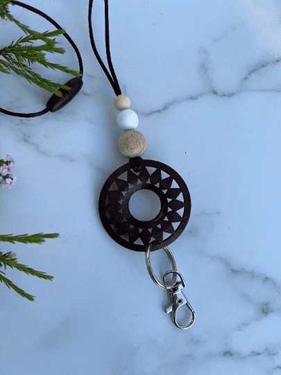  Sun Wooden Silicone Lanyard  